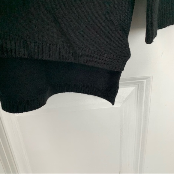 BLACK POLKA DOTS EMBROIDERED SWEATER WOMEN SIZE L - Picture 7 of 13